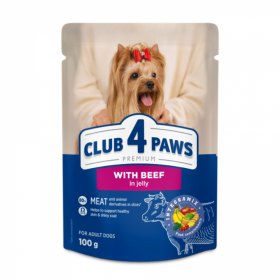 Премиум пауч за кучета  CLUB 4 PAWS Premium With beef in jelly с Говеждо месо в желе